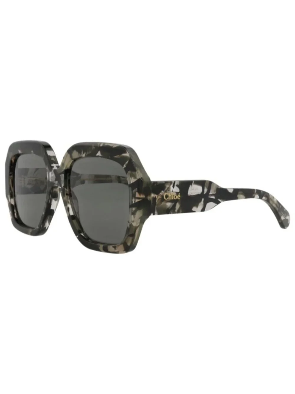 New Chloé Women's Sunglasses Square Rectangle Recycled Acetate Frame Green Green